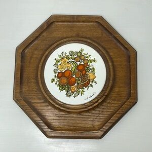Vintage 🍅 Goodwood Spice of Life Wood Octagon Shaped Cheese Board Serving Plate